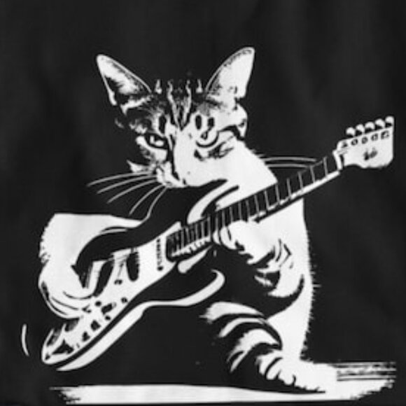 Cat Playing Guitar Shirt, Guitar Kitty T-shirt - Picture 2 of 3